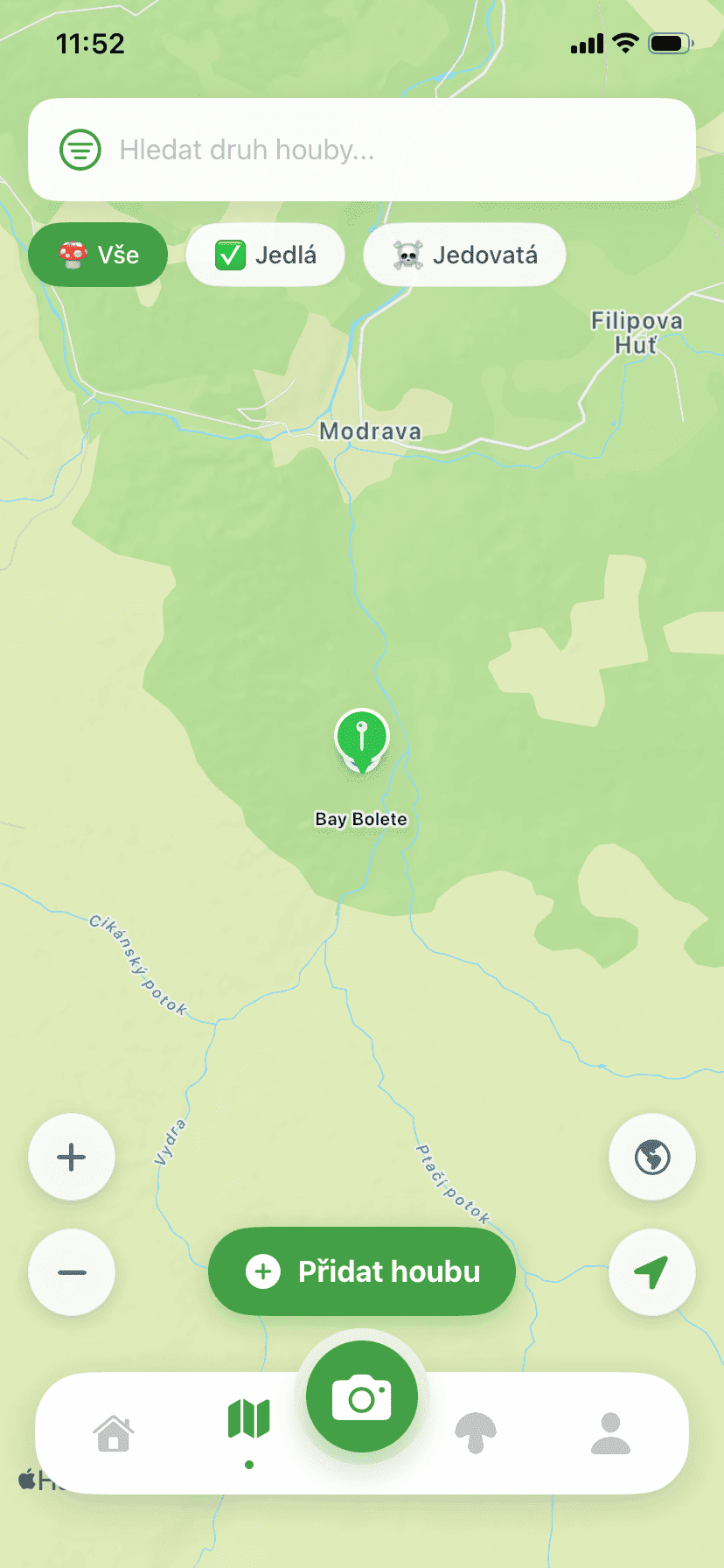 Fungisys Mapa app screen