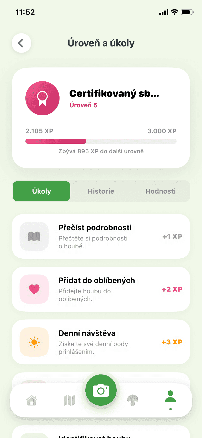 Fungisys Úkoly app screen