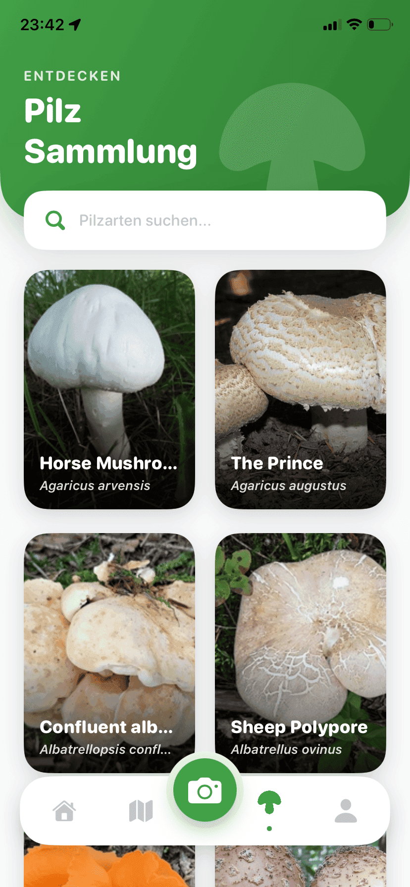 Fungisys Pilze entdecken app screen