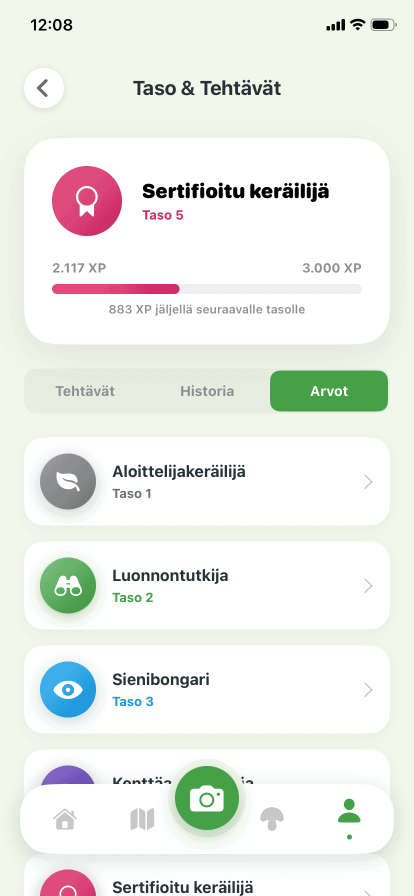 Fungisys Arvot app screen