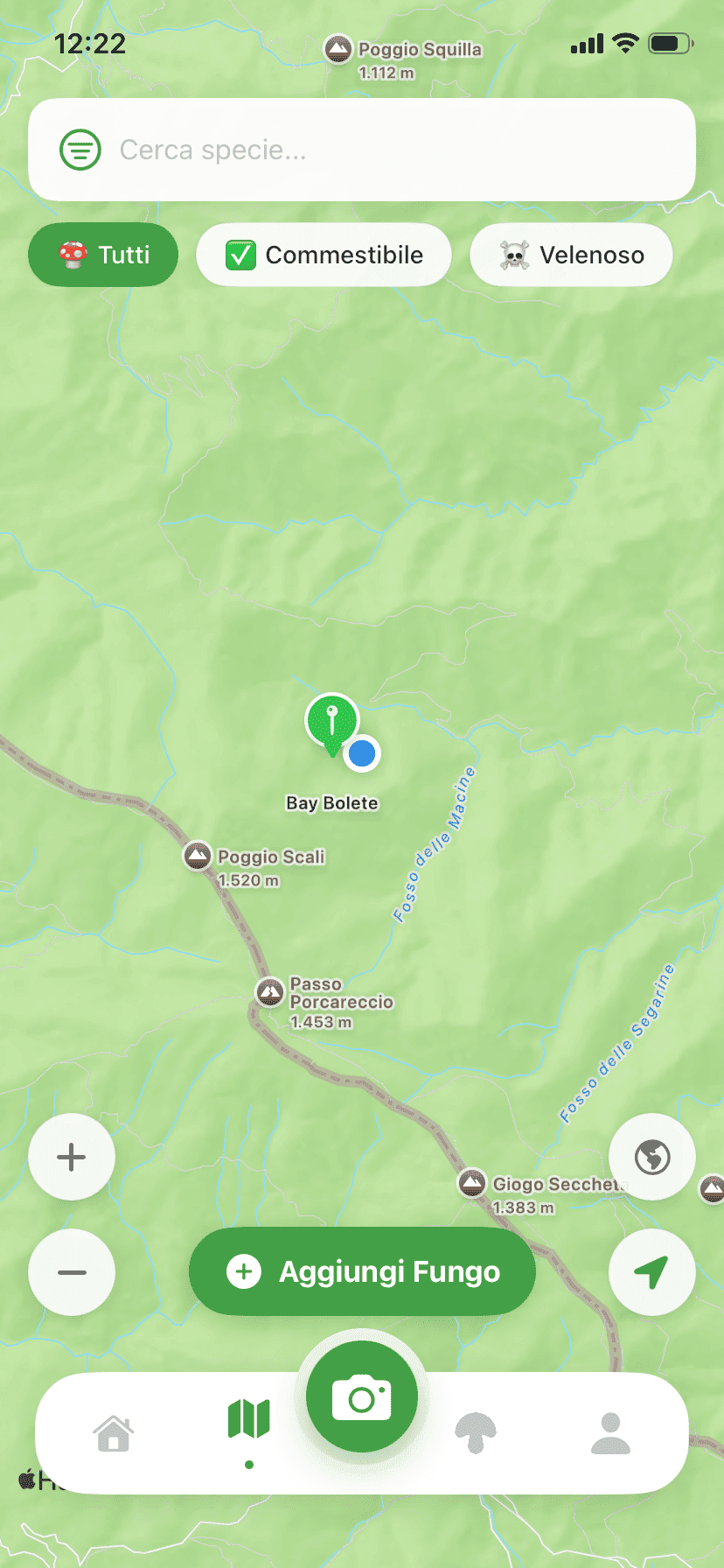 Fungisys Schermata Mappa app screen