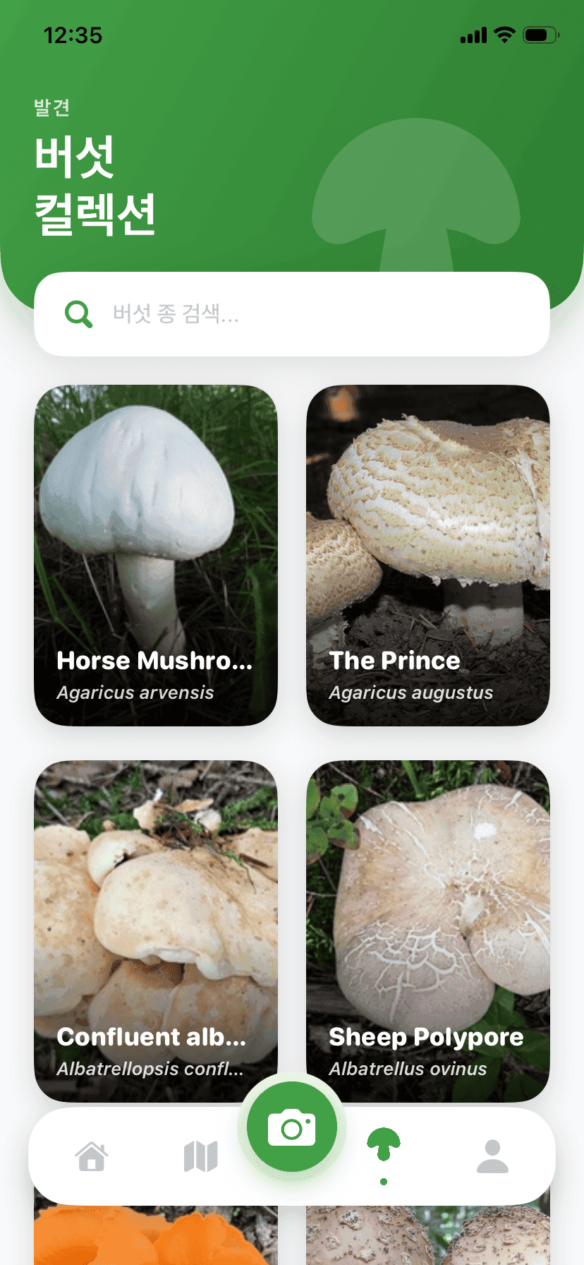 Fungisys 버섯 탐색 app screen