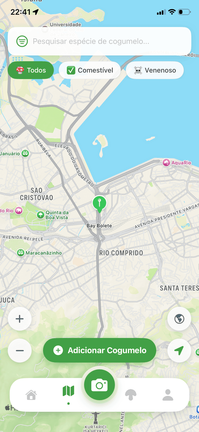 Fungisys Tela de mapa app screen