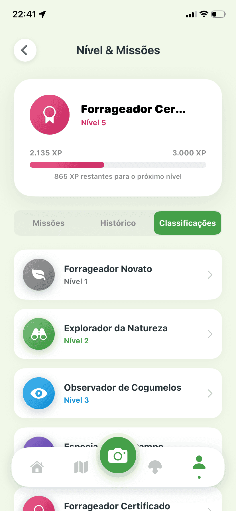 Fungisys Ranks app screen