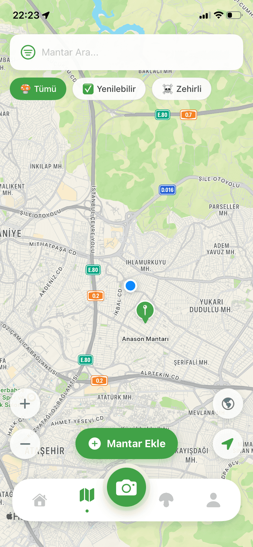 Fungisys Harita Sayfası app screen