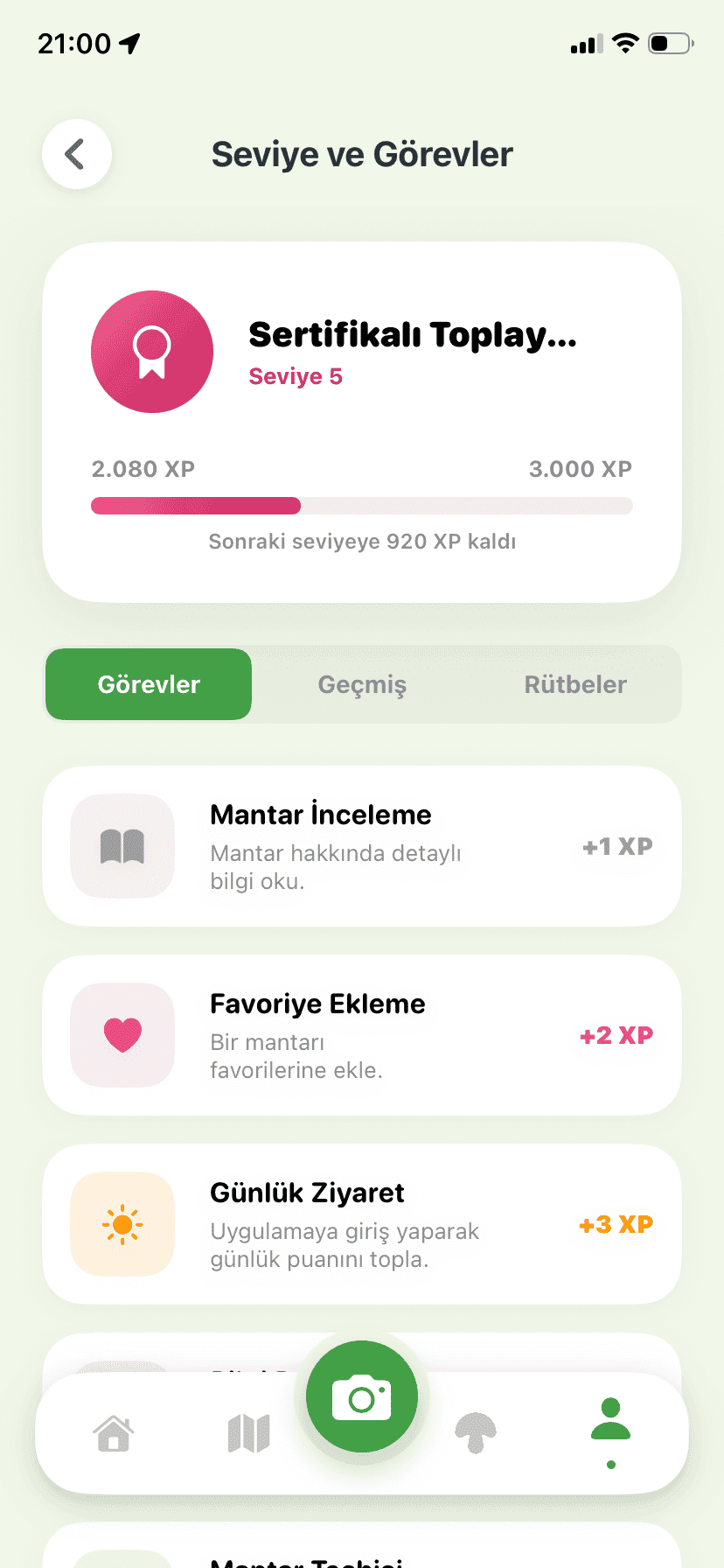 Fungisys Görevler app screen