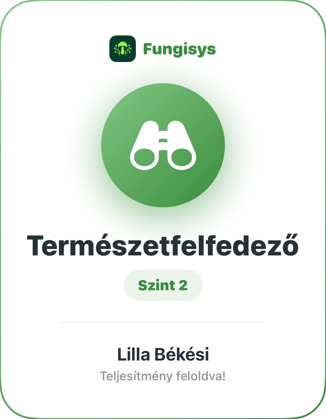 Fungisys Jelvény és rang megosztása share card