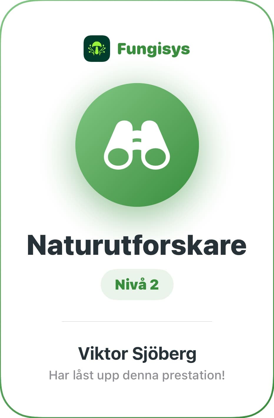 Fungisys Dela märke och rang share card
