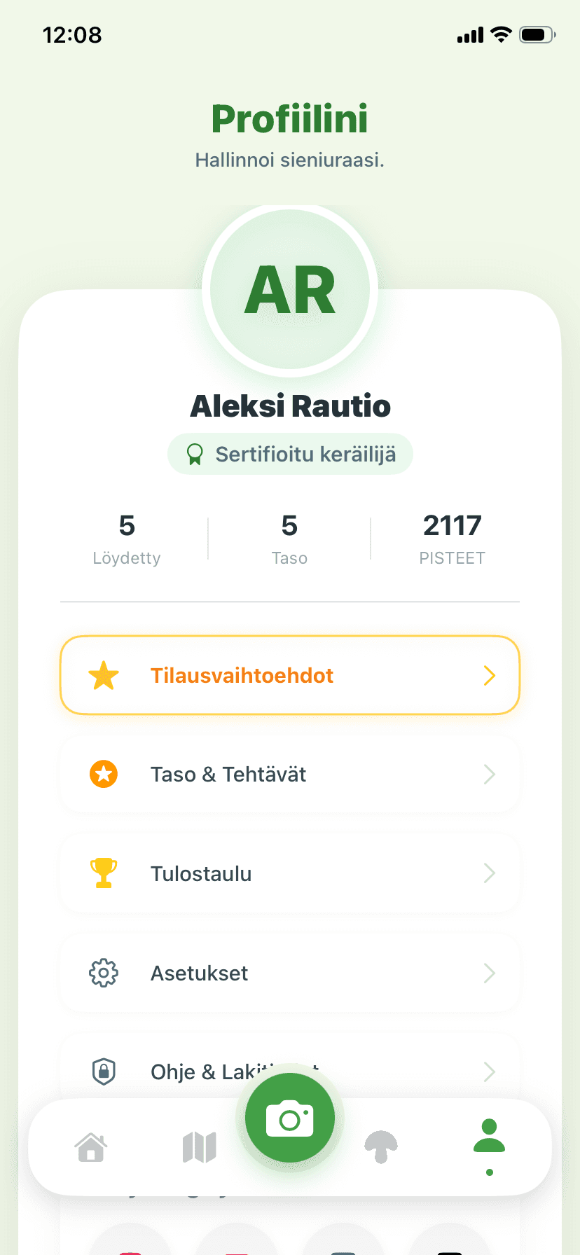 Profiilinäkymä