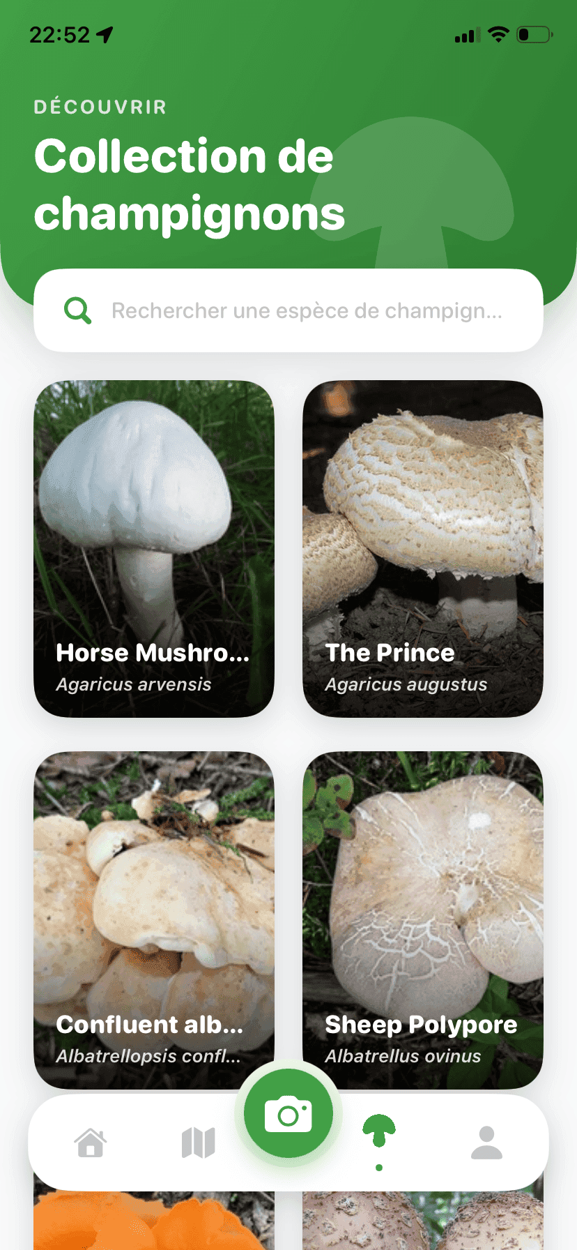 Fungisys Explorer les champignons app screen