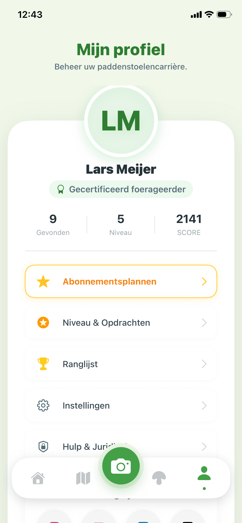 Profielscherm