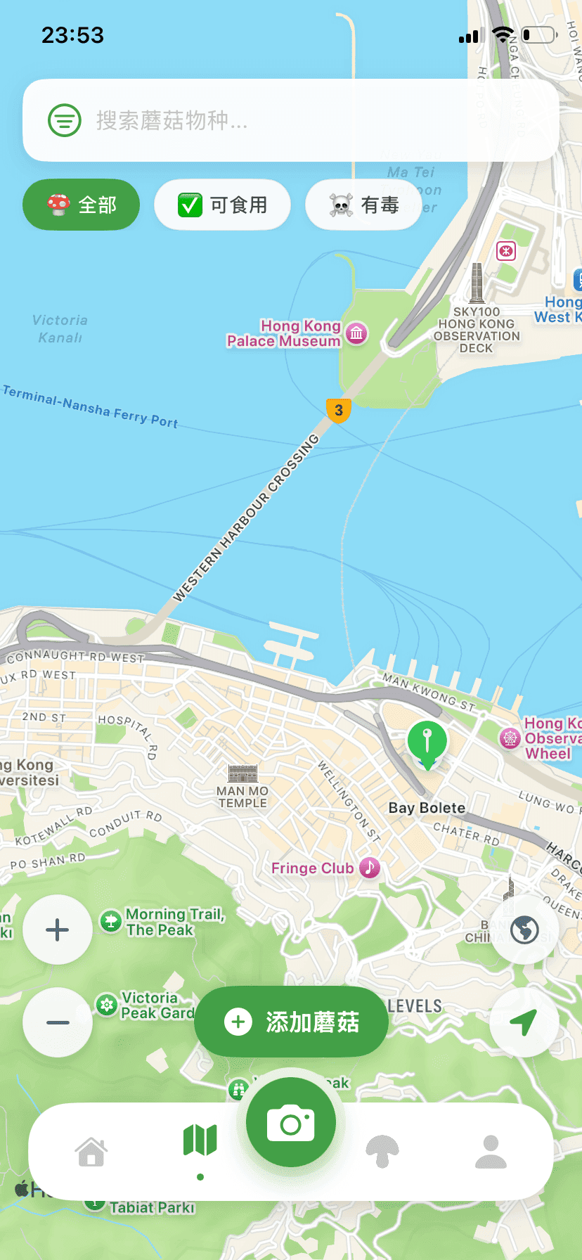 Fungisys 地图界面 app screen